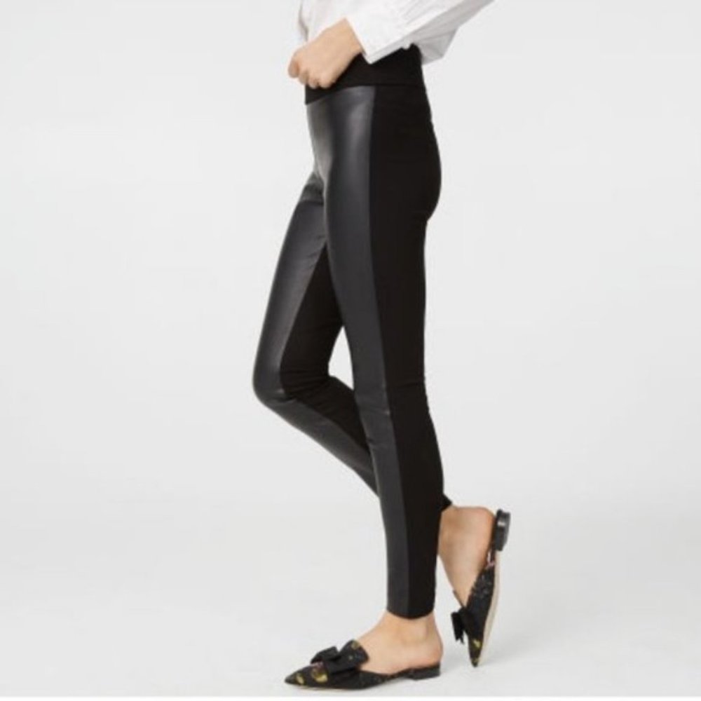 NWT Club Monaco TASHA Faux Leather Legging in Black
